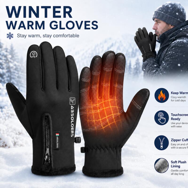 Winter Cycling Commute - Gants d'hiver chauds à écran tactile